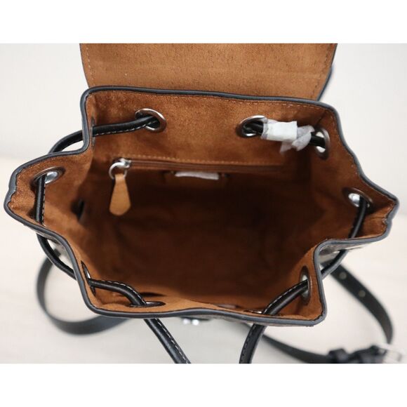 Coach CL458 Silver/Brown Black Signature Canvas Amelia Convertible Backpack - Picture 9 of 16